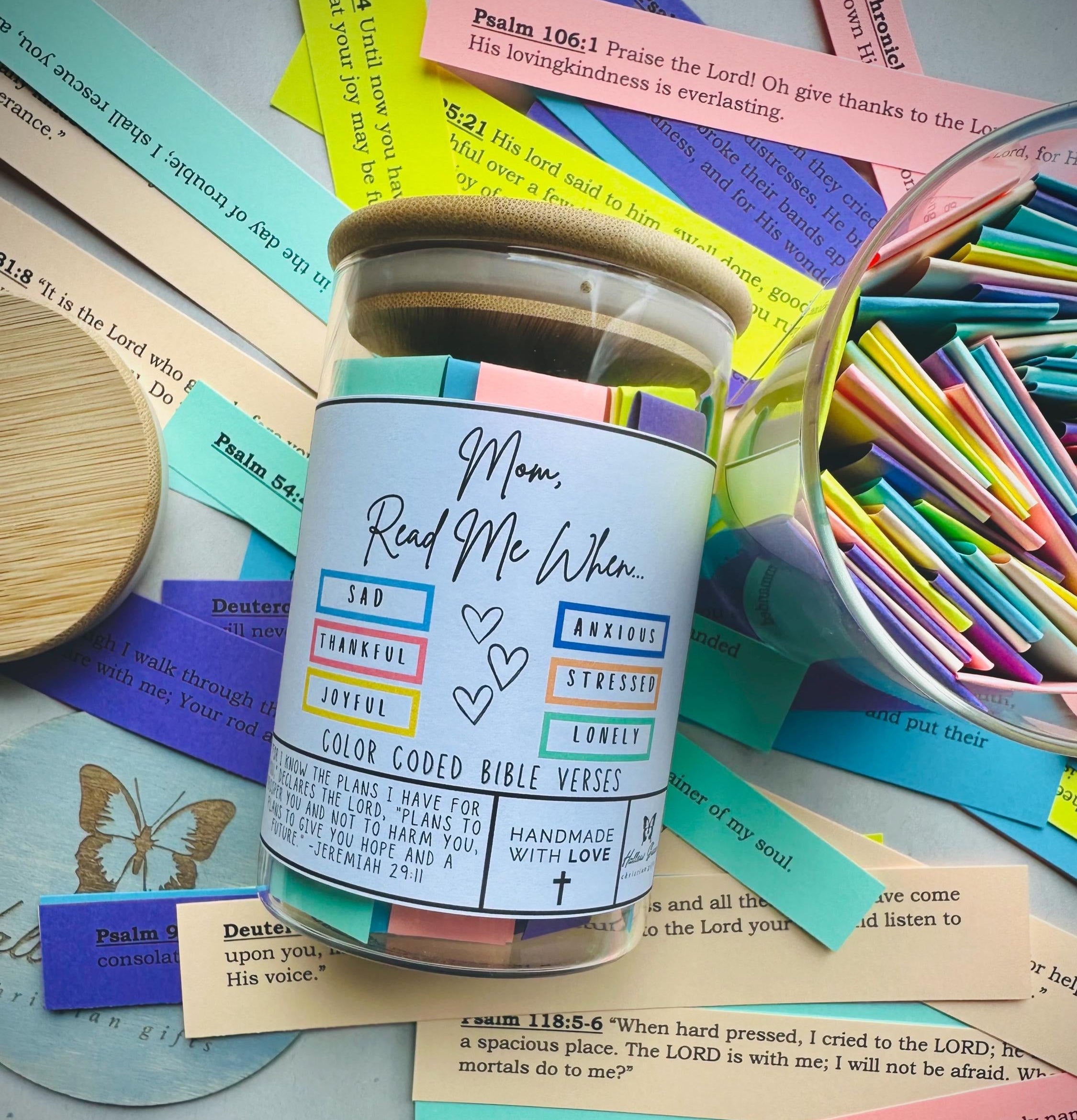 MOM READ ME When Premium Personalized BIble Verse Jar, Christian, Mother’s Day, Color coded Bible, Back to School, Mom Sister Boss, Jesus